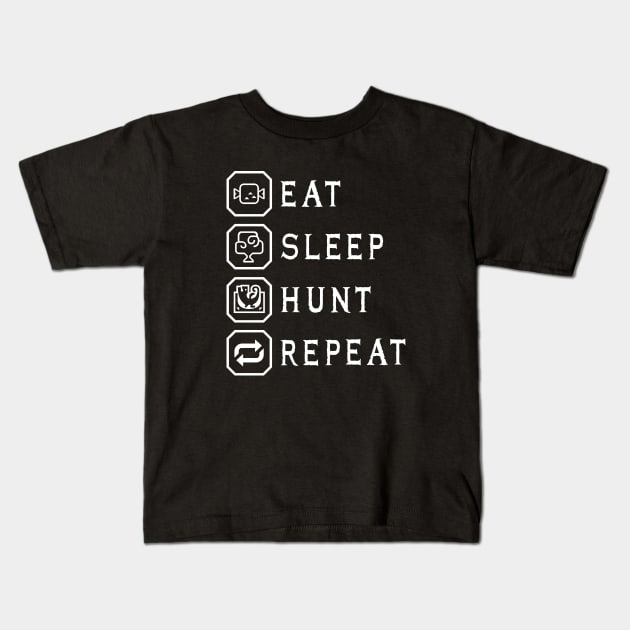 Eat Sleep Hunt Repeat Kids T-Shirt by CCDesign
